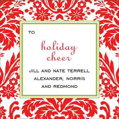 Holiday Damask Gift Tags