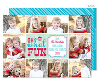 Blue Oh What Fun Photo Holiday Cards