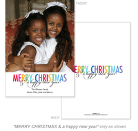 Merry Christmas Rainbow Photo Holiday Cards