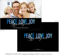 Peace Love Joy Blues Photo Holiday Cards