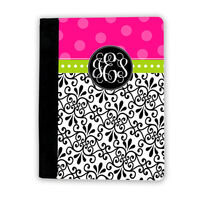 Hot Pink & Black Swirl iPad Cover
