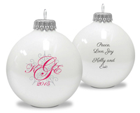 Snowflake Monogram Ornament with Your Text Choice