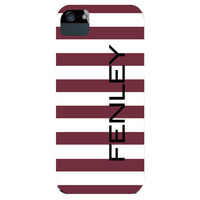 Maroon & White Rugby Stripe iPhone Hard Case