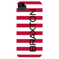 Red & White Rugby Stripe iPhone Hard Case