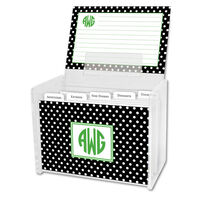 Midnight Polka Dot Recipe Box and Recipe Cards