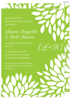 Lime Green and White Floral Invitations