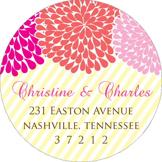 Fresh Floral Round Address Labels