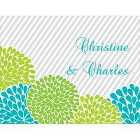 Turquoise and Lime Floral Foldover Note Cards