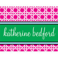 Hot Pink Lattice Foldover Note Cards