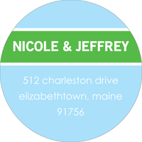 Blue and Green Round Address Labels