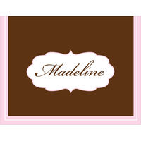 Chocolate Brown and Pink Foldover Note Cards