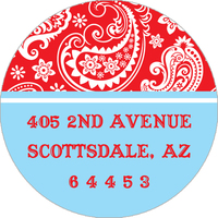 Western Paisly Round Address Labels