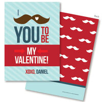 Mustache Love Valentine Exchange Cards