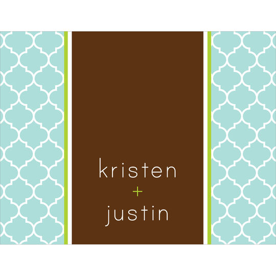 Aqua Quatrefoil Folded Note Cards