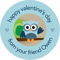 Blue Owl Be Your Friend Valentine Seals