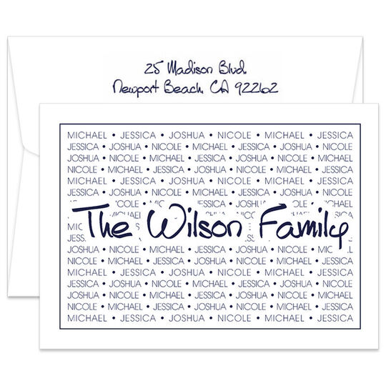 Family Pride with Anthony Font Folded Note Cards - Raised Ink
