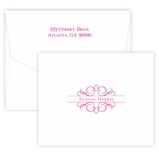 Arabesque Foldover Note Cards - Raised Ink