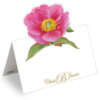 Victorian Peony Die Cut Personalized Place Cards