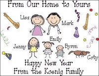 Happy New Year Family Cards