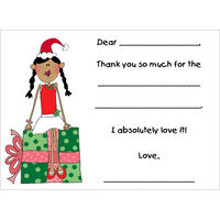 Christmas Girl Fill-In Thank You Note Cards