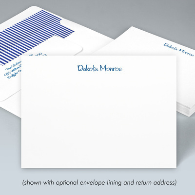 Monroe Flat Correspondence Cards - Raised Ink