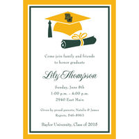 Baylor University Cap and Diploma Invitations