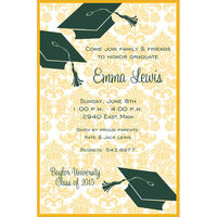 Green and Gold Graduation Flair Invitations