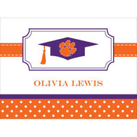 Clemson Dotted Border Foldover Note Cards