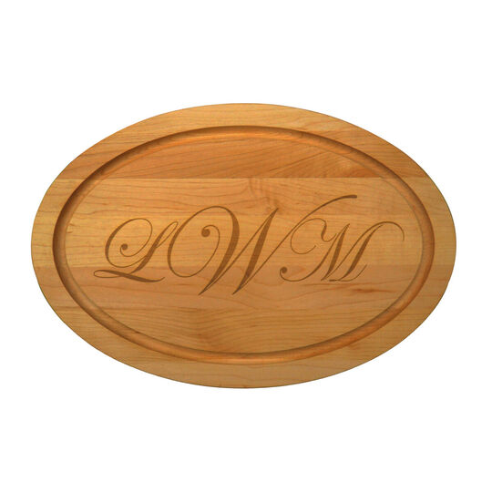 Maple 18 inch Oval Monogrammed Cutting Board