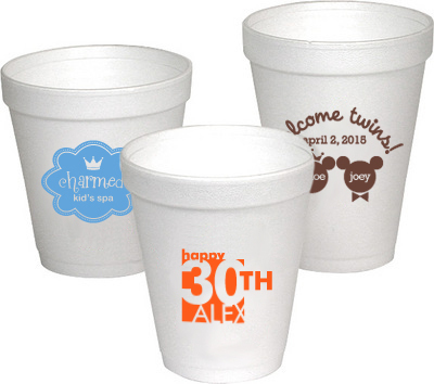 Custom Styrofoam Cups with Your 1-Color Artwork