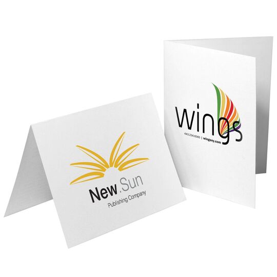 Custom Folded Note Cards with Your Full-Color Logo