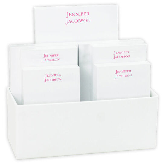 Isaac Notepad Set with White Holder