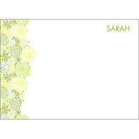Yellow & Green Floral Flat Note Cards
