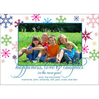 Snowflakes on White Holiday Photo Cards