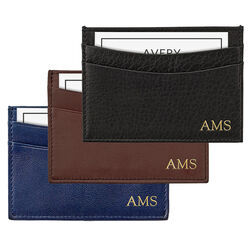 Personalized Traditional<br>Leather Card Case