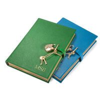 Personalized Leather Padlock Diary