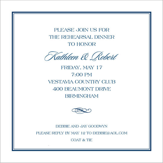 Tailored Navy Border Invitations