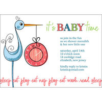 Blue Baby Time Shower Invitations