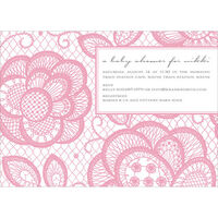 Lacy Pink Baby Shower Invitations