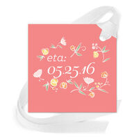 Floral Shower Gift Tags with Attached Ribbon