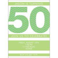 Green Pattern Number Invitations