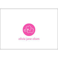 Pink Elephant Petite Foldover Note Cards