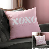 XOXO in Pink Throw Pillow Cover