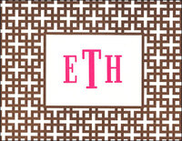 Modern Lattice Letterpress Folded Note Cards