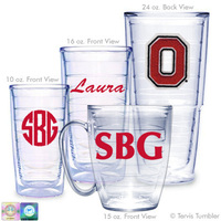 Ohio State Block Initial Personalized Chenille Tumblers