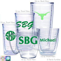 University of Texas Personalized Neon Green Tumblers