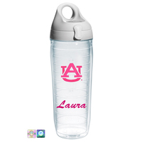 Auburn University Personalized Neon Pink Water Bottle