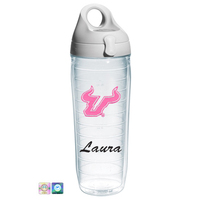 University of South Florida Personalized Neon Pink Water Bottle