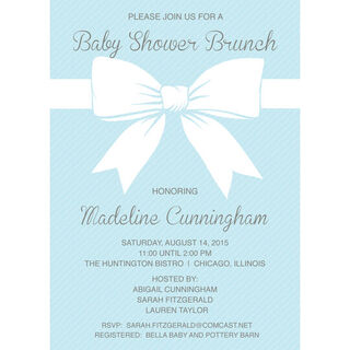 Sweet Baby Shower Bow Invitations