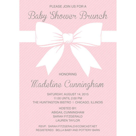 Sweet Baby Shower Bow Invitations